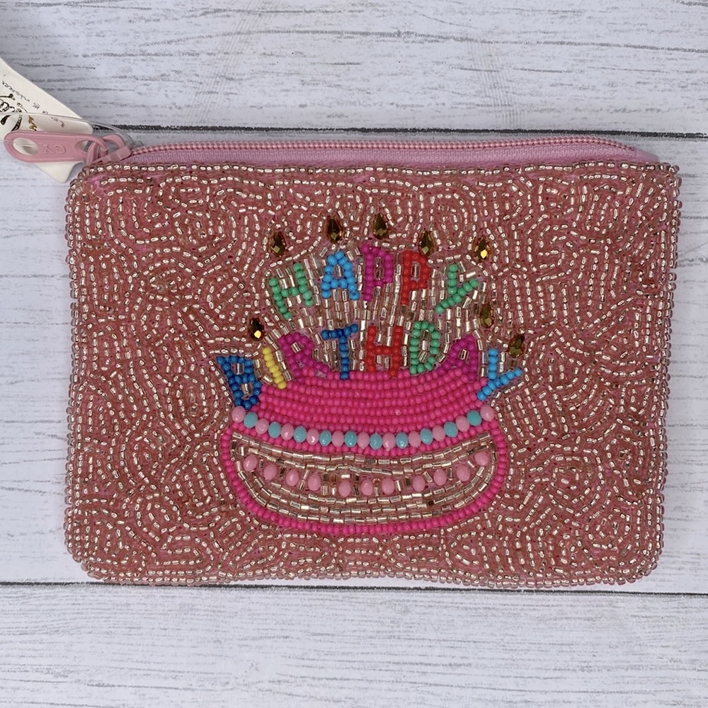 Beaded ‘Happy Birthday’ Coin Purse